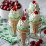 No Bake Shamrock Shake Cheesecake Cones Recipe