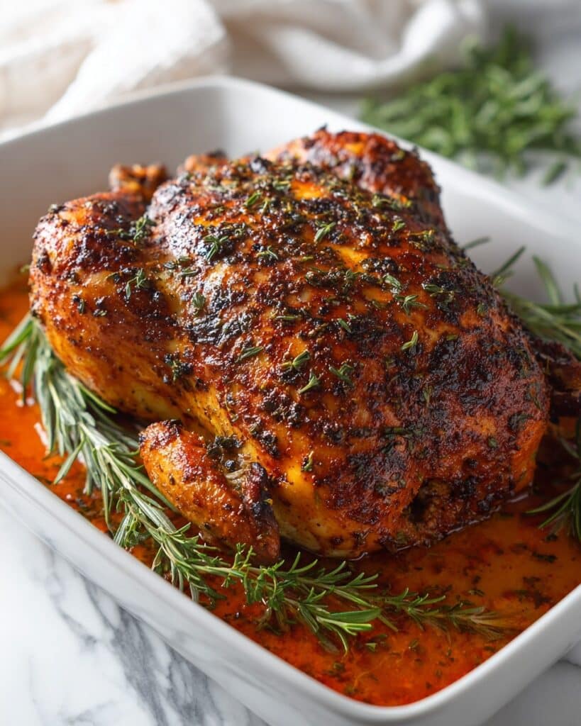 Garlic Herb Butter Roasted Chicken Recipe
