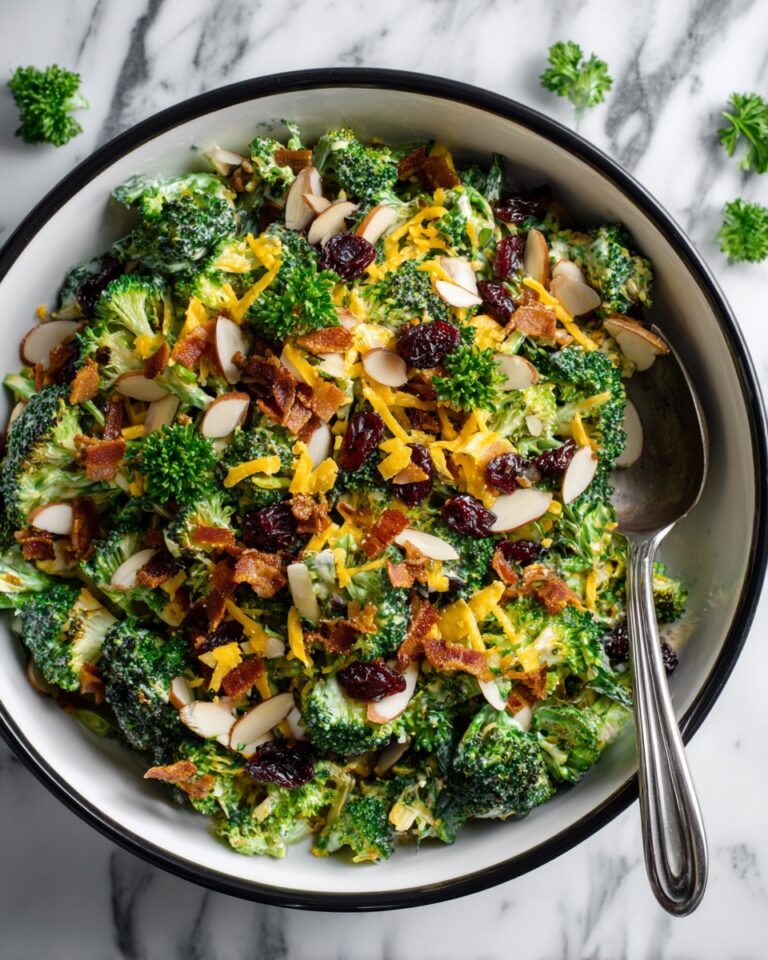 Broccoli Salad with Cranberries, Bacon, and Almonds Recipe