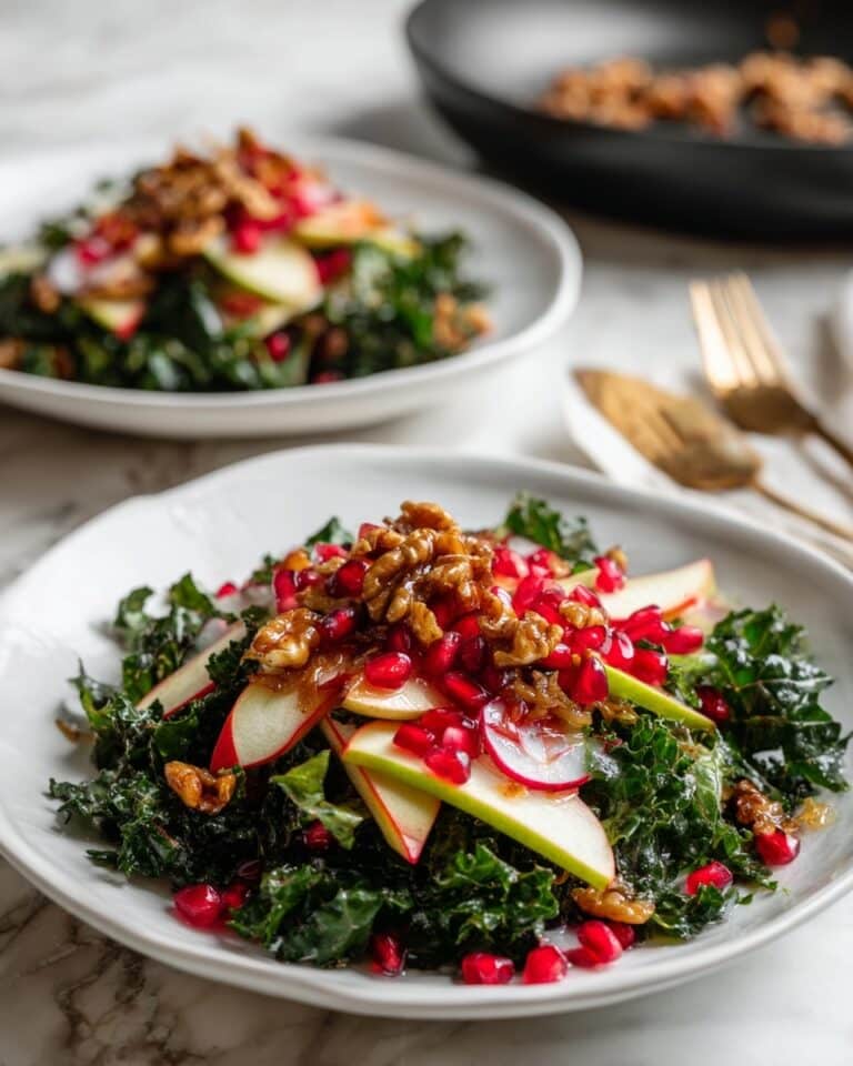 Kale and Apple Salad with Maple Candied Walnuts & Pomegranate Recipe