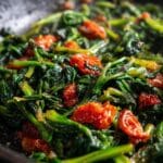 Italian Spinach Sauté with Tomatoes and Garlic Recipe