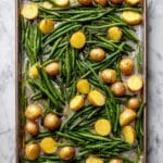 Roasted Sheet Pan Garlic Potatoes and Green Beans Recipe