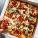 Quick Biscuit Dough Pizza with Ground Beef and Pepperoni Recipe