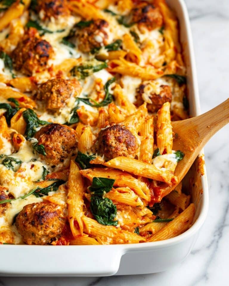 No-Boil Baked Penne with Meatballs Recipe