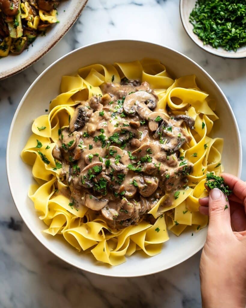 Slow Cooker Beef Stroganoff with Mushrooms and Cream Recipe