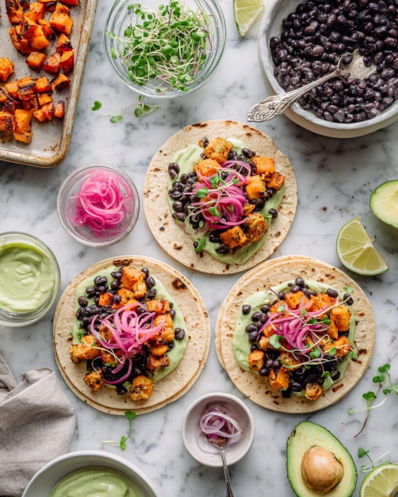 Sweet Potato & Avocado Yogurt Tacos Recipe