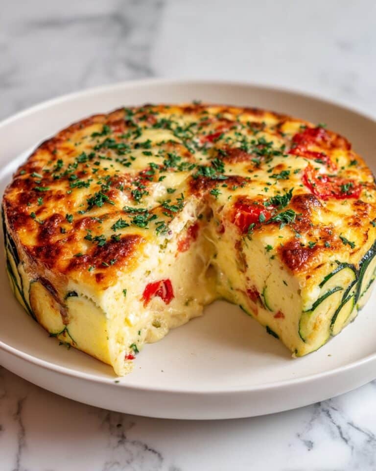 Crustless Zucchini and Tomato Cheese Quiche Recipe