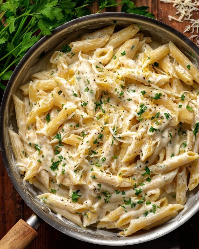 One Pot Creamy Garlic Penne Pasta Recipe