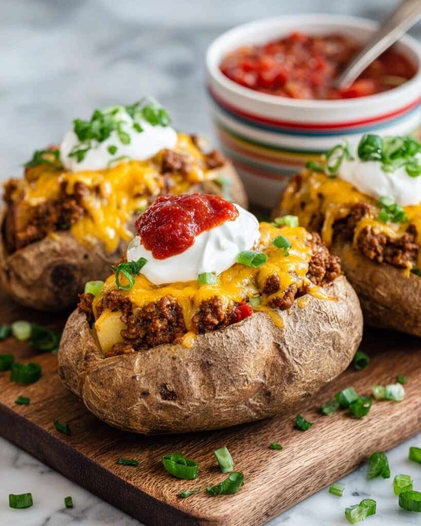 Double Stuffed Taco Potatoes Recipe