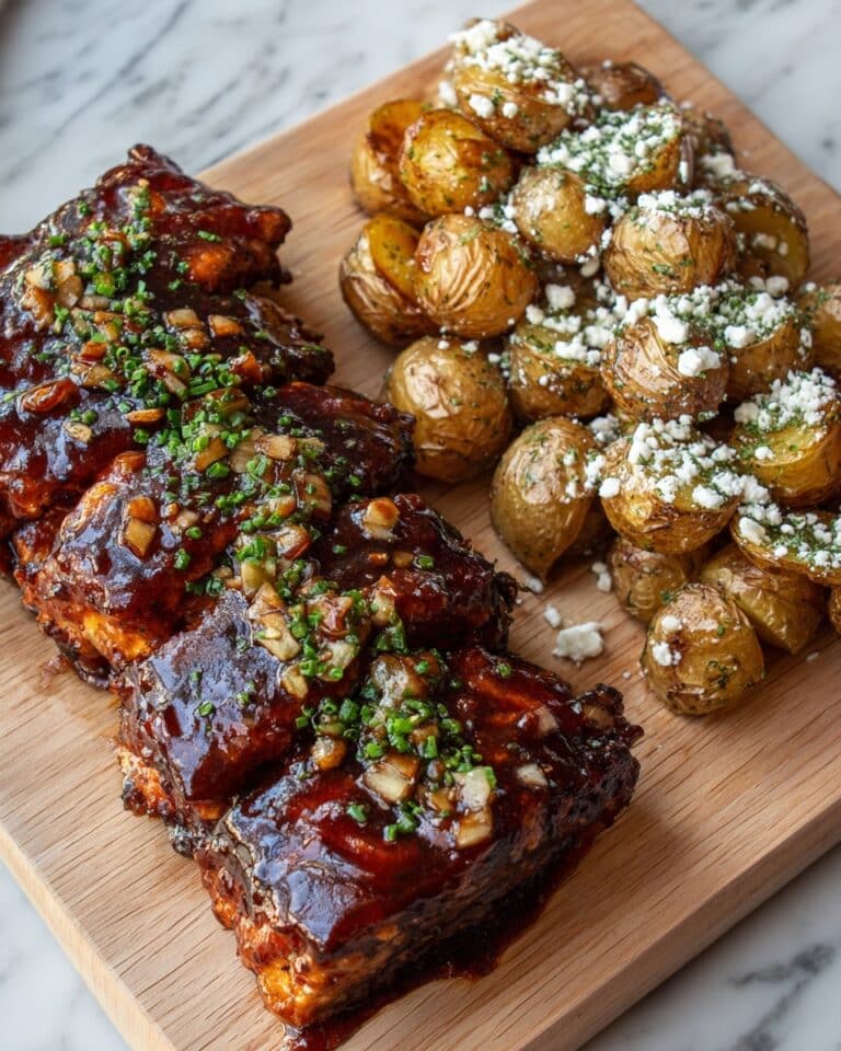 Honey BBQ Chicken with Creamy Garlic Parmesan Potatoes Recipe