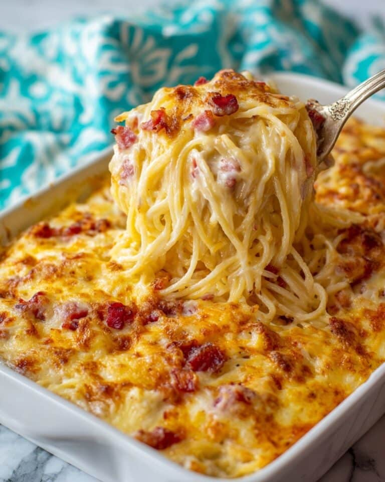Creamy Rotel Chicken Spaghetti Bake Recipe