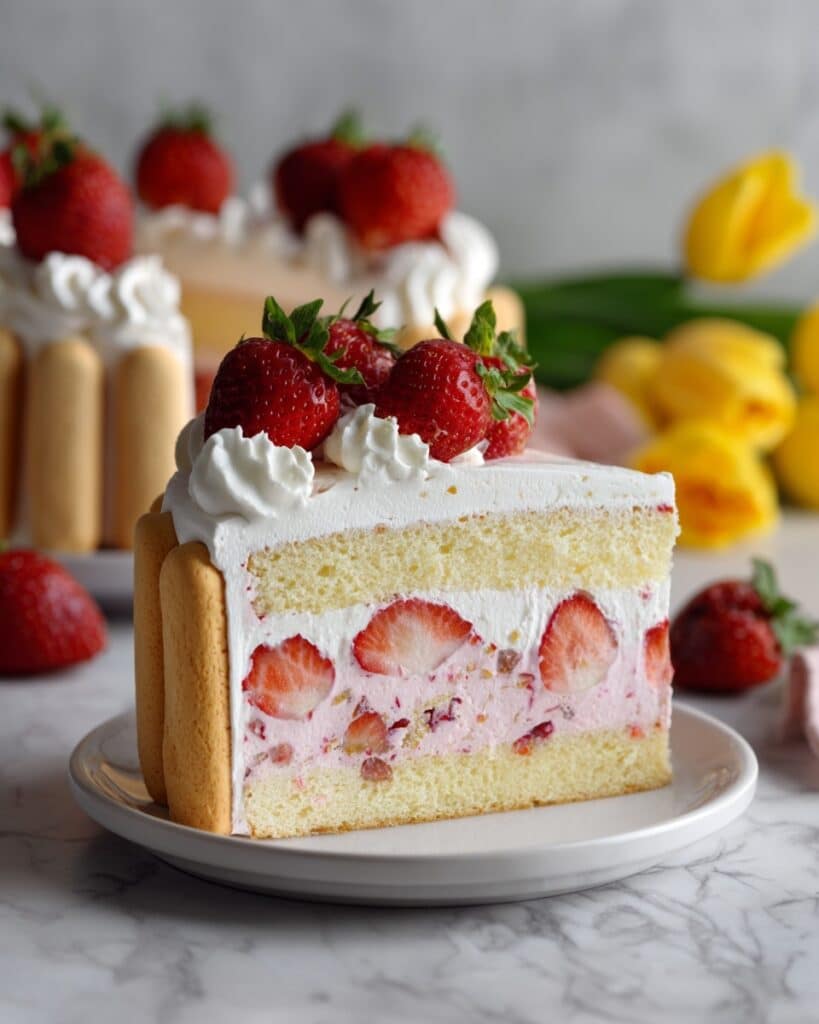 Classic Strawberry Charlotte Cake Recipe