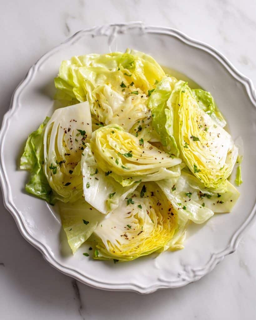 Simple Boiled Cabbage with Butter and Bacon Drippings Recipe