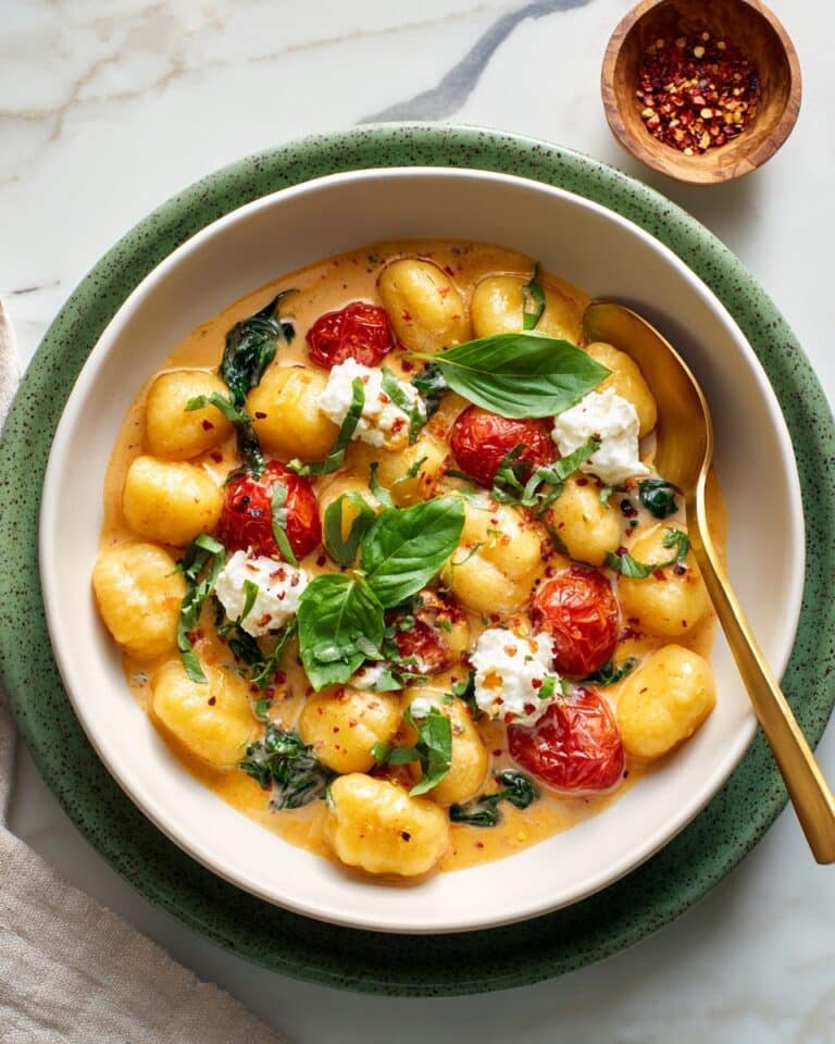 30 Minute Creamy Tomato Gnocchi with Burrata Recipe