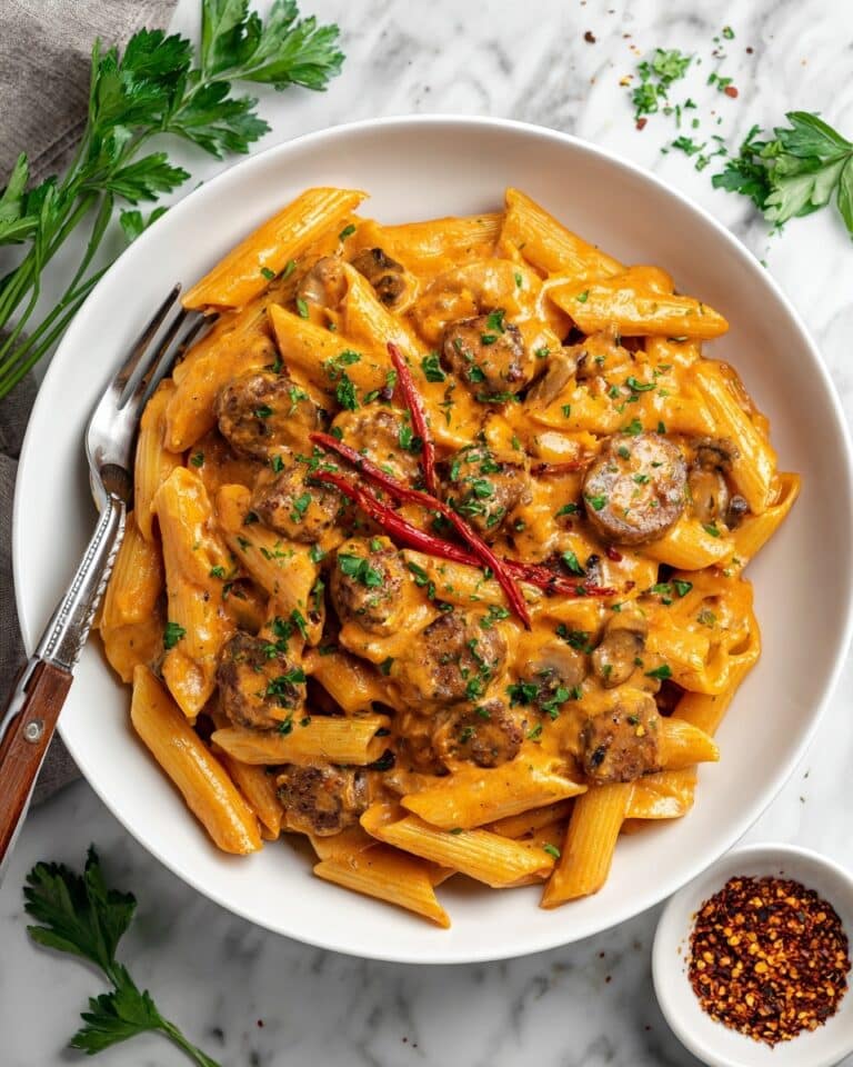 One Pot Creamy Cajun Sausage Pasta Recipe