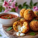 Baked Gluten-Free Arancini with Melting Mozzarella Centers Recipe