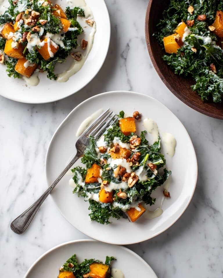 Roasted Red Kuri Squash with Tahini Sauce and Kale Recipe