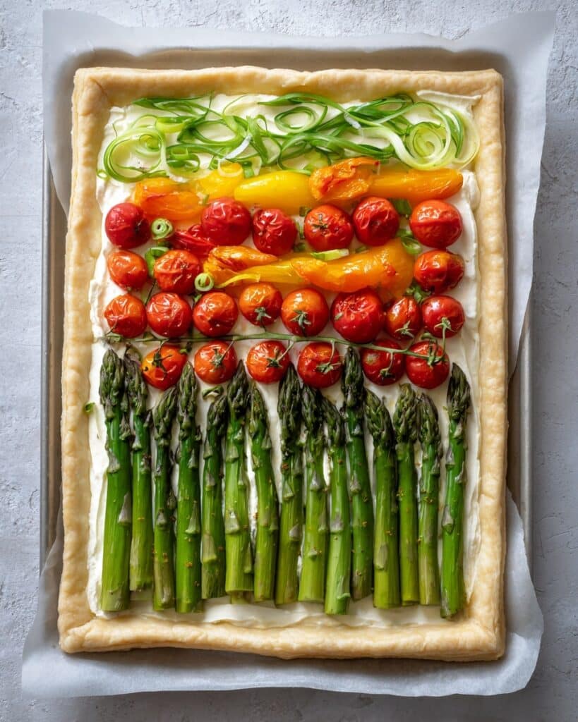 Spring Vegetable Puff Pastry Tart Recipe