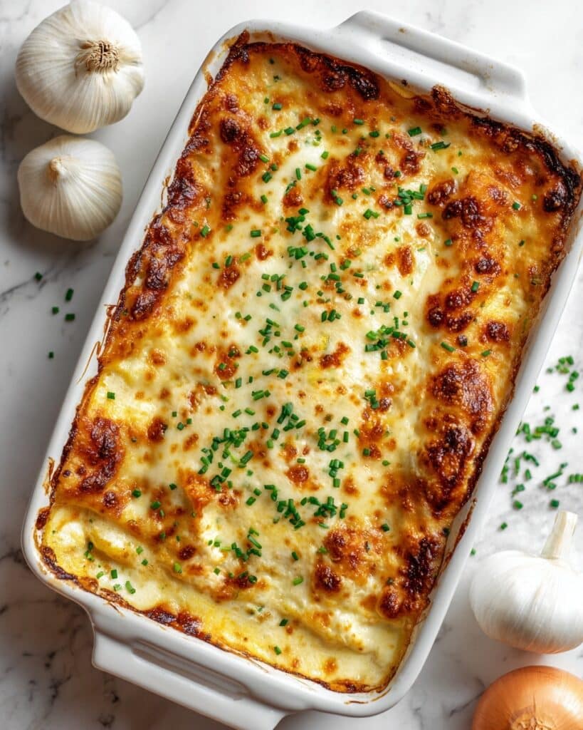 Roasted Garlic Potatoes au Gratin Recipe