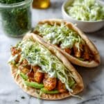 Sheet Pan Chicken Pitas with Herby Ranch Slaw Recipe