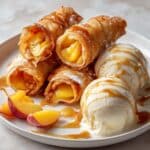 Peach Cobbler Egg Rolls Recipe