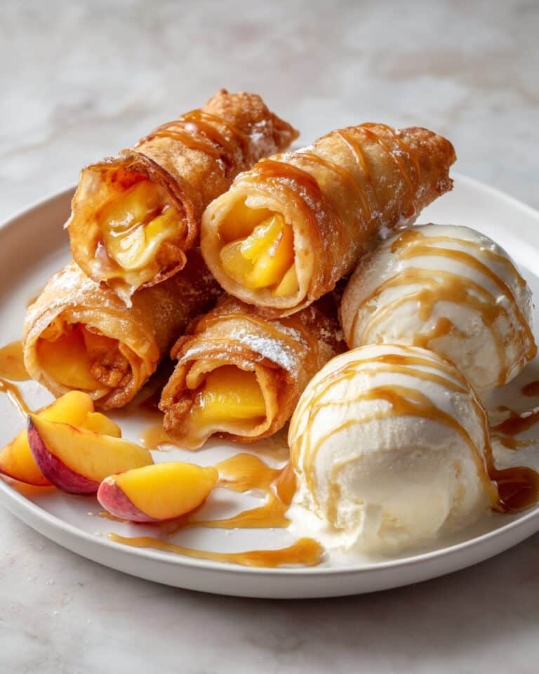 Peach Cobbler Egg Rolls Recipe