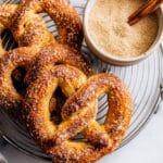 Cinnamon Sugar Soft Pretzels with Cream Cheese Dip Recipe