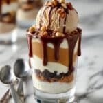 Loaded Brownie Cheesecake Cups with Chocolate Ganache and Caramel Drizzle Recipe