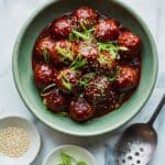 Asian Chicken Meatballs with Savory Sauce Recipe