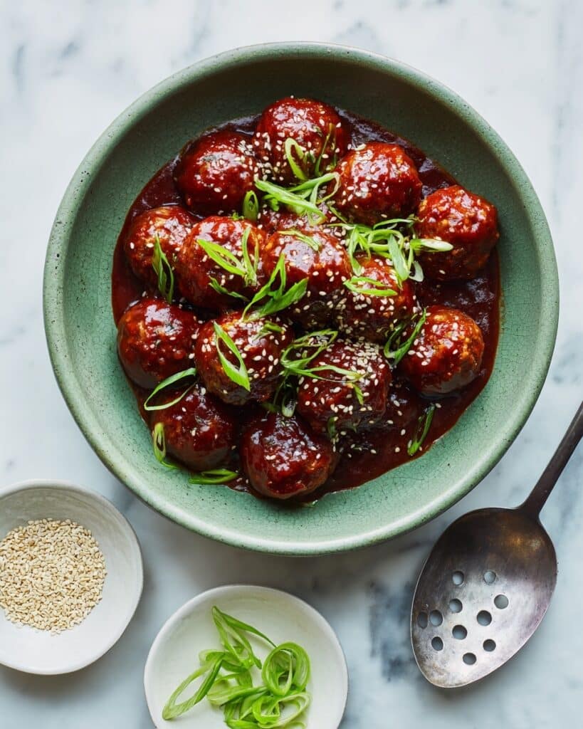 Asian Chicken Meatballs with Savory Sauce Recipe