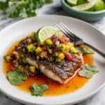 Blackened Halibut with Mango and Avocado Salsa Recipe