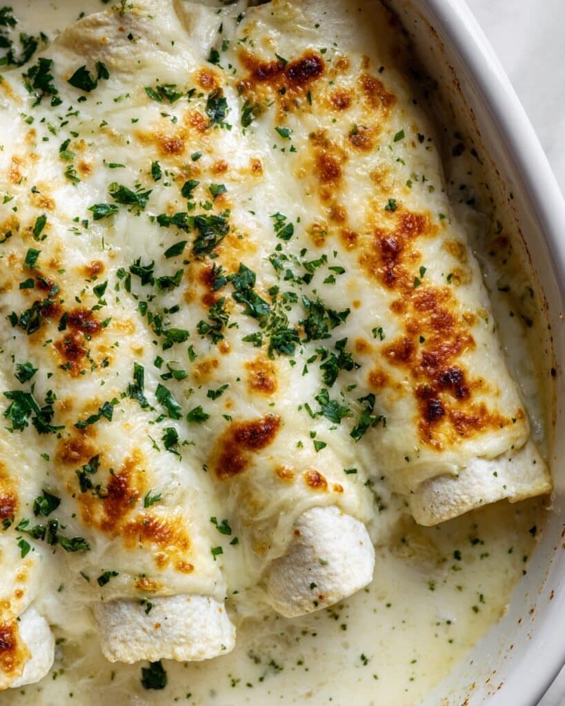 Creamy White Chicken Enchiladas Recipe