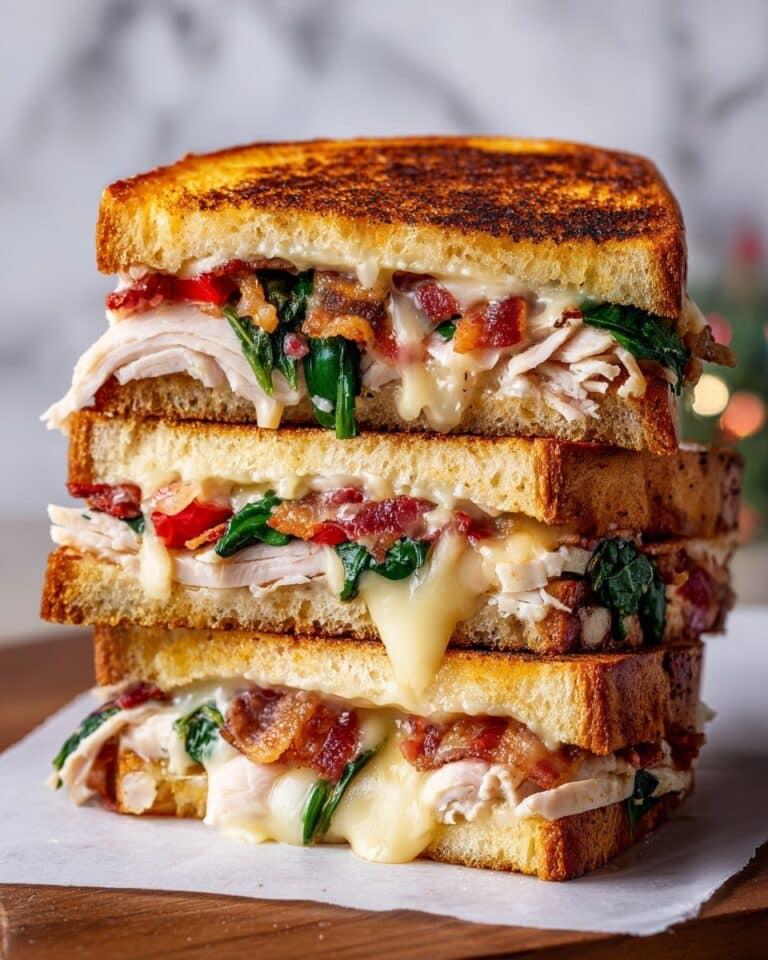 Turkey Melt with Cheddar, Spinach, and Bacon Recipe