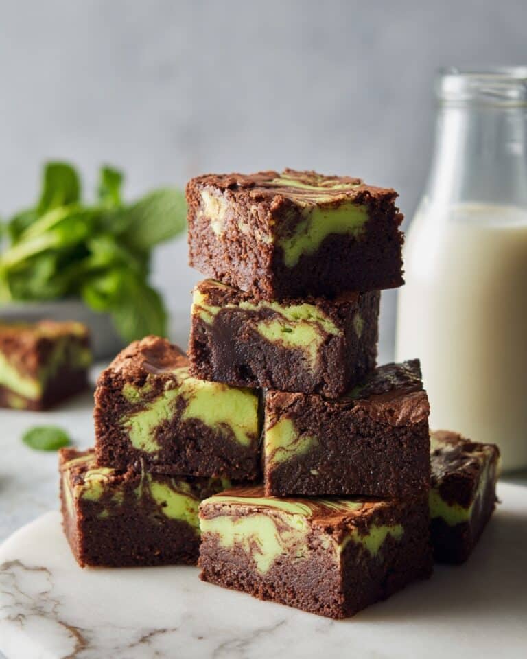 Swirled Mint Cream Cheese Brownies Recipe