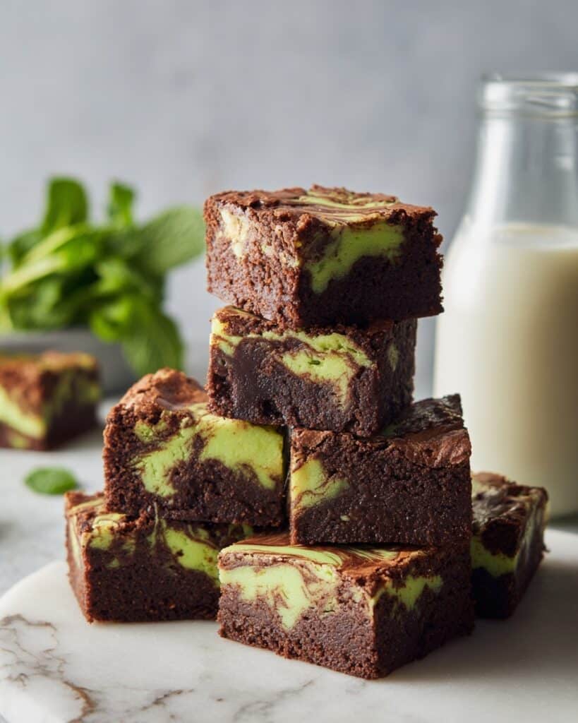Swirled Mint Cream Cheese Brownies Recipe