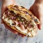 Mortadella Pizza Sandwich with Burrata and Pistachios Recipe