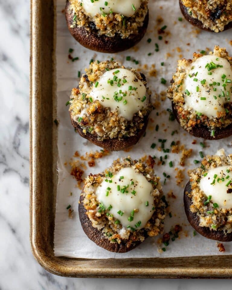 Stuffed Portobello Mushrooms with Cheesy Breadcrumb Filling Recipe