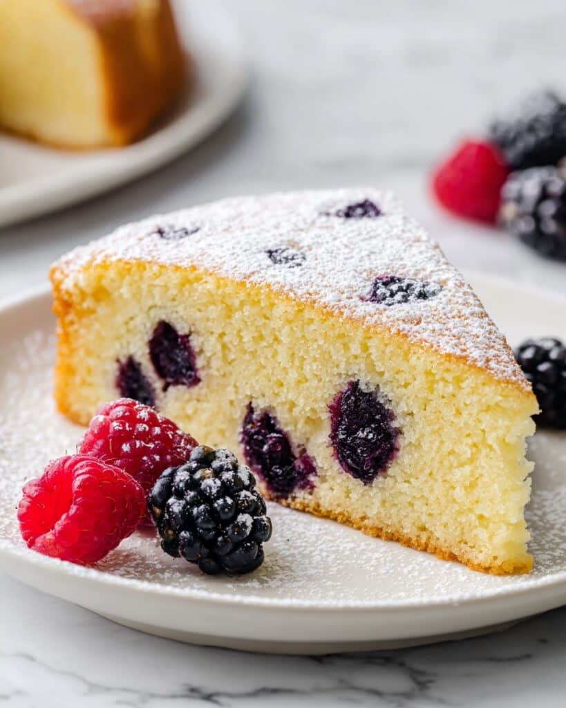 Blackberry Cake with Greek Yogurt and Vanilla Recipe