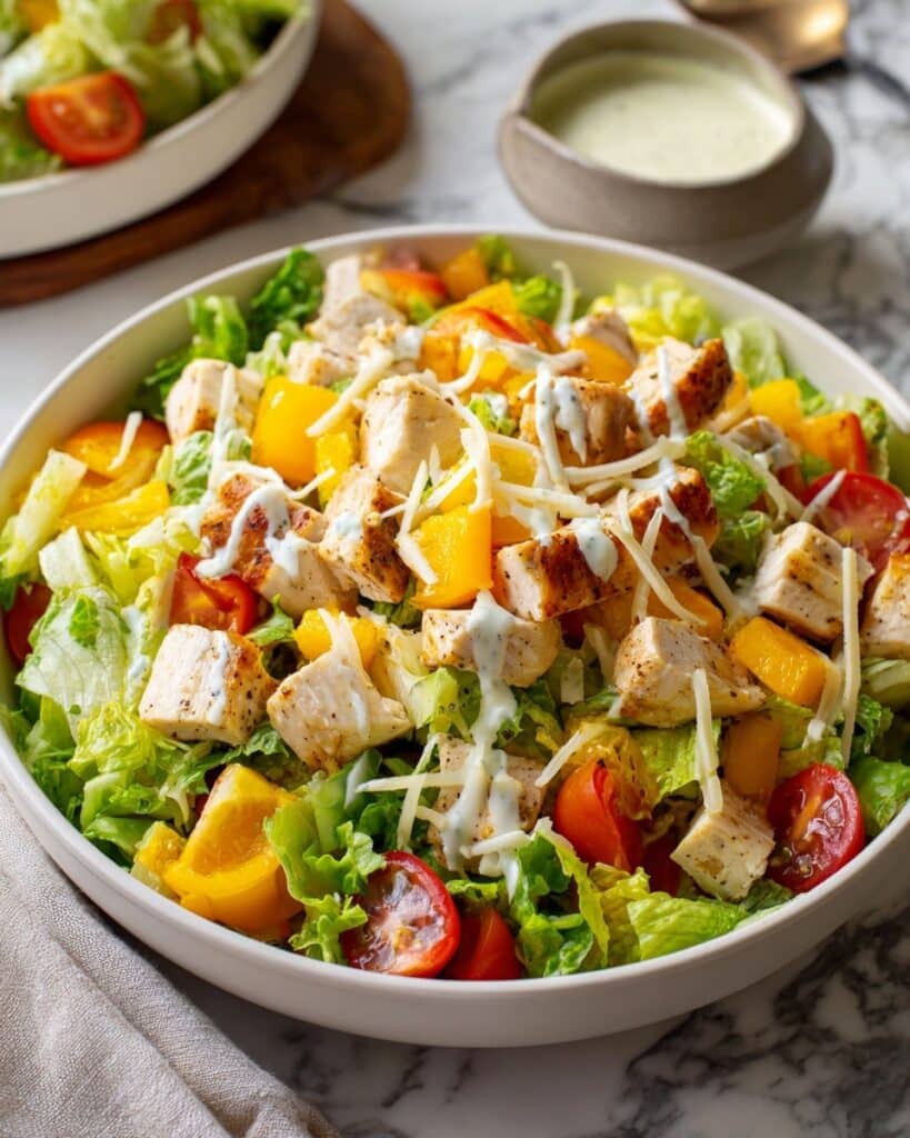 Healthy High Protein Chicken Caesar Salad Recipe