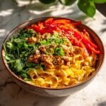The Best Crispy Garlic Chicken Drunken Noodles Recipe
