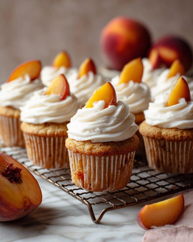 Fresh Peach Cupcakes with Cream Cheese Frosting Recipe
