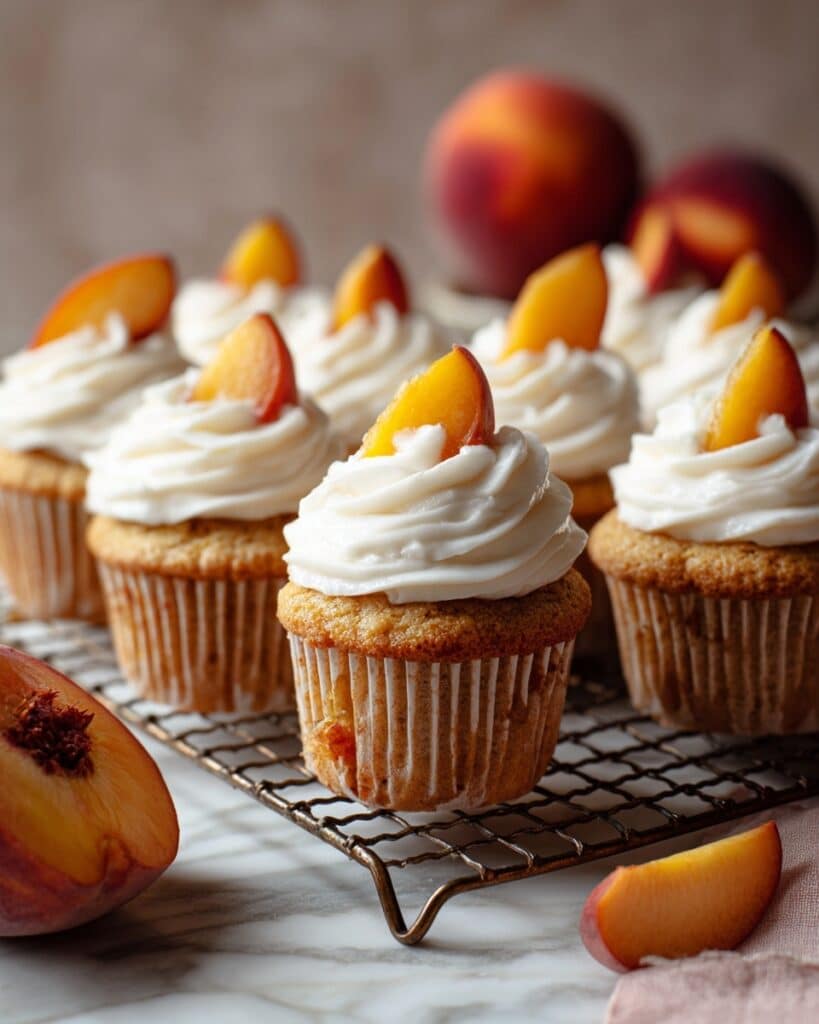 Fresh Peach Cupcakes with Cream Cheese Frosting Recipe