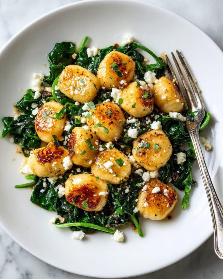Crispy Gnocchi with Spinach and Feta Recipe