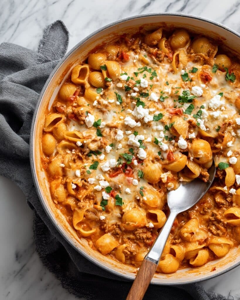 One Pot Ground Chicken Fajita Pasta Recipe