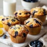 Soft & Moist Lemon Blueberry Muffins with Sour Cream Recipe