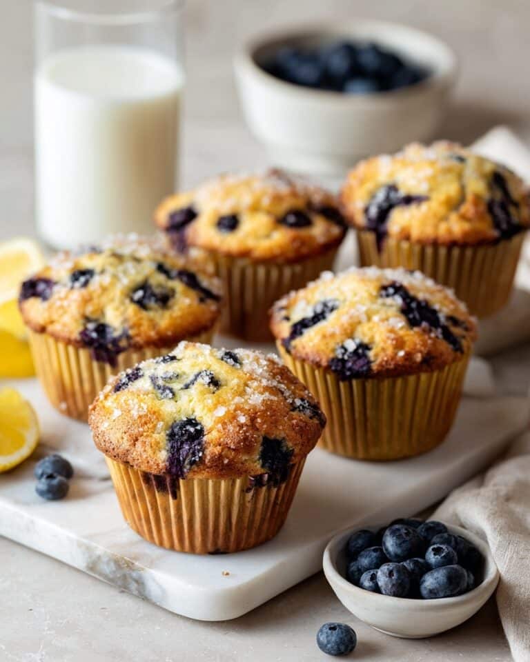 Soft & Moist Lemon Blueberry Muffins with Sour Cream Recipe