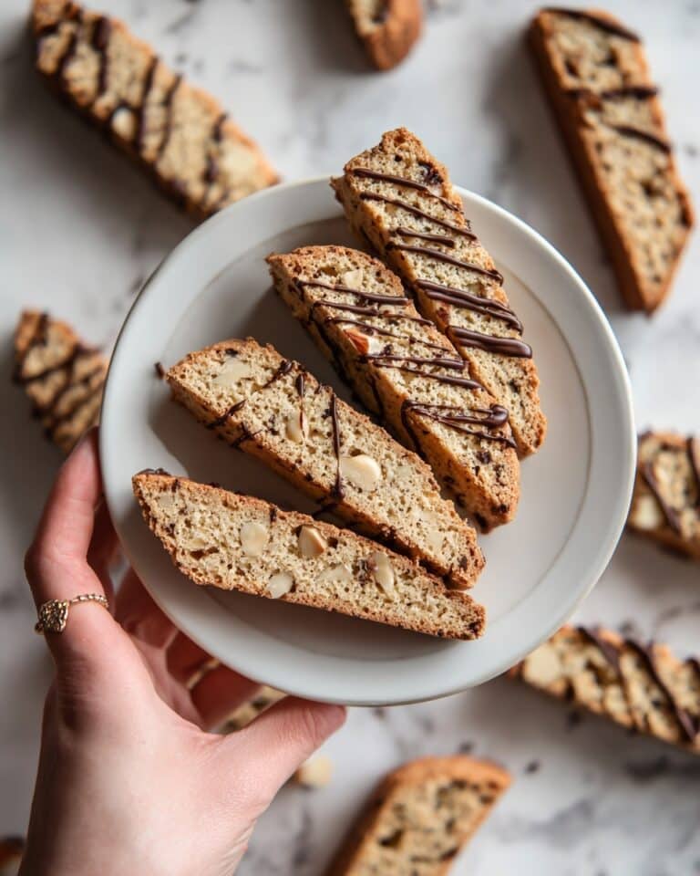 Chocolate Drizzle Hazelnut Biscotti Recipe