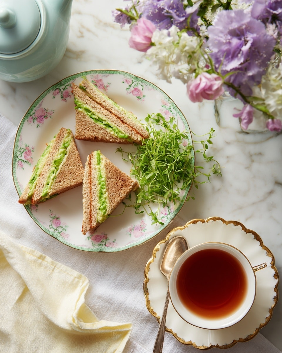 Three triangular cucumber sandwiches are placed on a light wooden cutting board over a white marbled surface. Each sandwich has two layers of soft, light brown whole wheat bread with a single layer of pale green cucumber with a smooth texture in the middle. On the upper left side of the board, a few extra slices of the same bread with cucumber are stacked. Two small cucumber peel strips lie beside one of the sandwiches. The top right corner shows a shiny silver knife with the edge facing the sandwiches. The scene is lit softly, highlighting the textures and colors. photo taken with an iphone --ar 4:5 --v 7