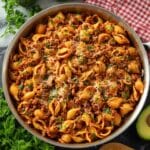 One Pot Beef Taco Pasta Skillet Recipe