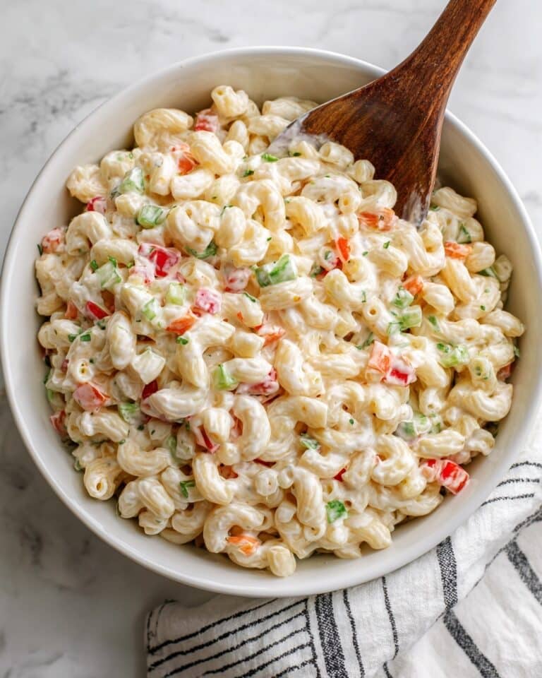 Creamy Macaroni Salad with Fresh Vegetables Recipe